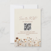 Cartons Réponse Boho Terracotta Mariage QR Code (Devant)