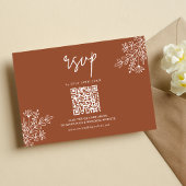 Cartons Réponse Boho Terracotta Orange Brûlé Code QR de Mariage
