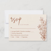 Cartons Réponse Boho Terracotta Orange Brûlé Mariage Rustique (Devant)