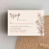 Cartons Réponse Boho Terracotta Orange Brûlé Mariage Rustique