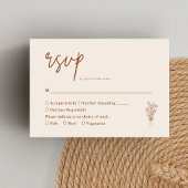 Cartons Réponse Boho Terracotta Orange Brûlé Mariage Rustique
