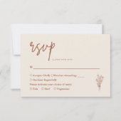 Cartons Réponse Boho Terracotta Orange Brûlé Mariage Rustique (Devant)