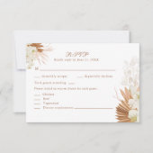Cartons Réponse Boho Terracotta Pampas Grass and Orchids Wedding (Devant)