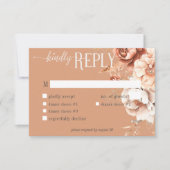 Cartons Réponse Boho Terracotta Pêche & Crème Dîner Floral (Devant)