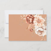 Cartons Réponse Boho Terracotta Pêche & Crème Floral Code QR (Dos)