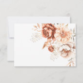 Cartons Réponse Boho Terracotta Pêche & Crème Floral Code QR (Dos)
