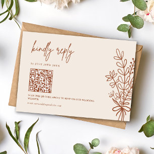 Cartons Réponse Boho Terracotta Répondre aimablement Code QR de ma
