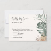 Cartons Réponse Boho Tropical Monstera Feuille Mariage (Devant)
