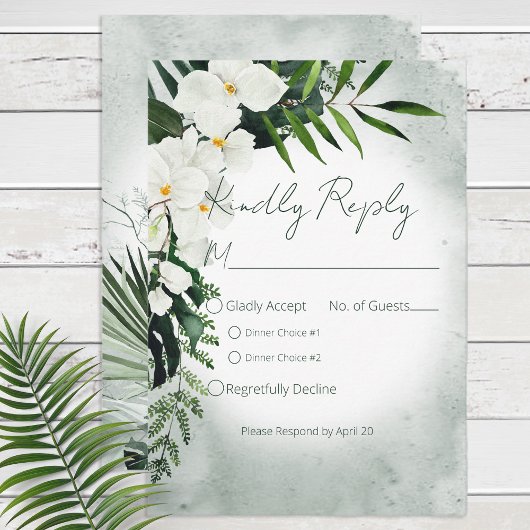 Cartons Réponse Boho Tropical Plante Mariage aquarelle