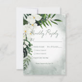 Cartons Réponse Boho Tropical Plante Mariage aquarelle (Devant)
