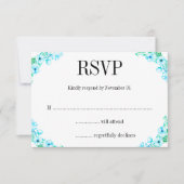 Cartons Réponse Boho Turquoise Poppies et Ferns Mariage (Devant)