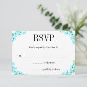 Cartons Réponse Boho Turquoise Poppies et Ferns Mariage (Debout devant)