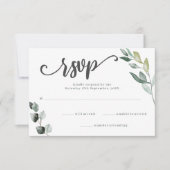 Cartons Réponse Boho Verdure Aquarelle Eucalyptus Mariage (Devant)