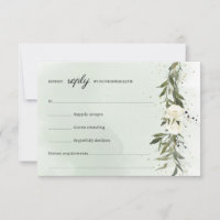 Boho vert moderne Olive Wreath Roses blanches