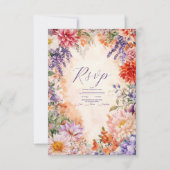 Cartons Réponse Boho Victorian Royal Floral Mariage (Devant)