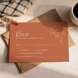Cartons Réponse Boho Warm Sienna Terracotta Mariage Floral