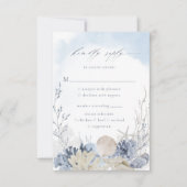 Cartons Réponse Boho Watercolor Beach Wedding Meal Choice (Devant)