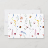 Cartons Réponse Boho Watercolor Wildflower Calligraphy Wedding (Dos)