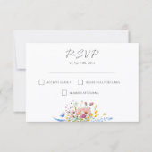 Cartons Réponse Boho Watercolor Wildflower Calligraphy Wedding (Devant)