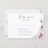 Cartons Réponse Boho Watercolor Wildflower Calligraphy Wedding (Devant)