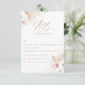Cartons Réponse Boho White Orchids Pampas Grass Wedding (Debout devant)