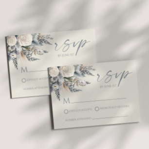 Cartons Réponse Boho White Rose Floral Mariage Jardin