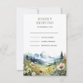 Cartons Réponse Boho Wildflower Mountain Meadow Wedding (Devant)