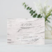 Cartons Réponse Bois de bouleau blanc Mariage campagnard de grange (Debout devant)