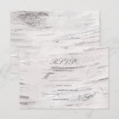 Cartons Réponse Bois de bouleau blanc Mariage rustique à la grange (Devant / Derrière)