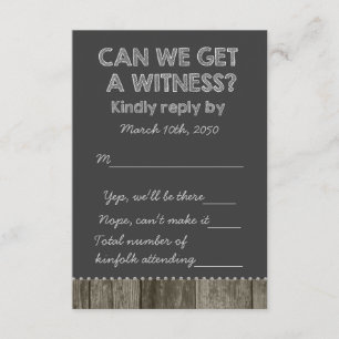 Cartons Réponse Bois de grange rustique tableau noir mariage campa