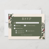 Cartons Réponse Bois d'hiver rustique & Pine Creative Dîner Mariag (Devant)