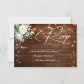 Cartons Réponse Bois Éclairage à cordes rustiques Roses blanches M (Devant)