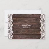 Cartons Réponse Bois et dentelle no Repas (Dos)