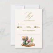 Cartons Réponse Bois fleur sauvage Mason Jars Boho Bohemian Mariag (Devant)