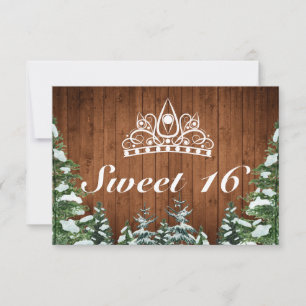 Cartons Réponse Bois neigeux et forêt Pin rural Tiara Sweet 16