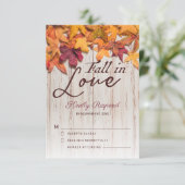 Cartons Réponse Bois rustique chute dans l'amour Feuilles automnal (Debout devant)