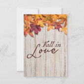 Cartons Réponse Bois rustique chute dans l'amour Feuilles automnal (Dos)
