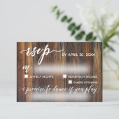 Cartons Réponse Bois rustique Décontracté avec Mariage de demande  (Debout devant)