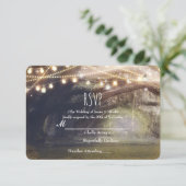 Cartons Réponse Bois rustique Enchanted Lumières Forêt Mariage RSV (Debout devant)