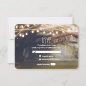Cartons Réponse Bois rustique Enchanted Lumières Forêt Mariage RSV (Devant)