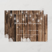 Cartons Réponse Bois rustique et lanternes (Devant / Derrière)