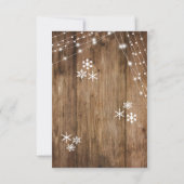 Cartons Réponse Bois rustique, lumières blanches et flocons de nei (Dos)