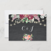 Cartons Réponse Bois rustique Mason Jar Lights Bourgogne (Dos)