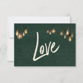 Cartons Réponse Bois rustique vert foncé et lumières Edison (Dos)