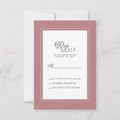 Cartons Réponse Boîtier de calligraphie élégant Mariage Rose pouss (Devant)