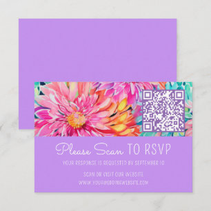 Cartons Réponse Boîtier de code QR couleur Mariage Floral