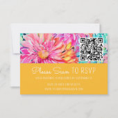 Cartons Réponse Boîtier de code QR couleur Mariage Floral (Devant)