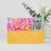 Cartons Réponse Boîtier de code QR couleur Mariage Floral (Debout devant)