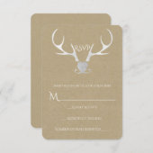 Cartons Réponse Boîtiers en argent blanc et papier Brown Rustique (Devant / Derrière)