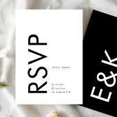 Cartons Réponse Bold Big Monogram Simple Wedding